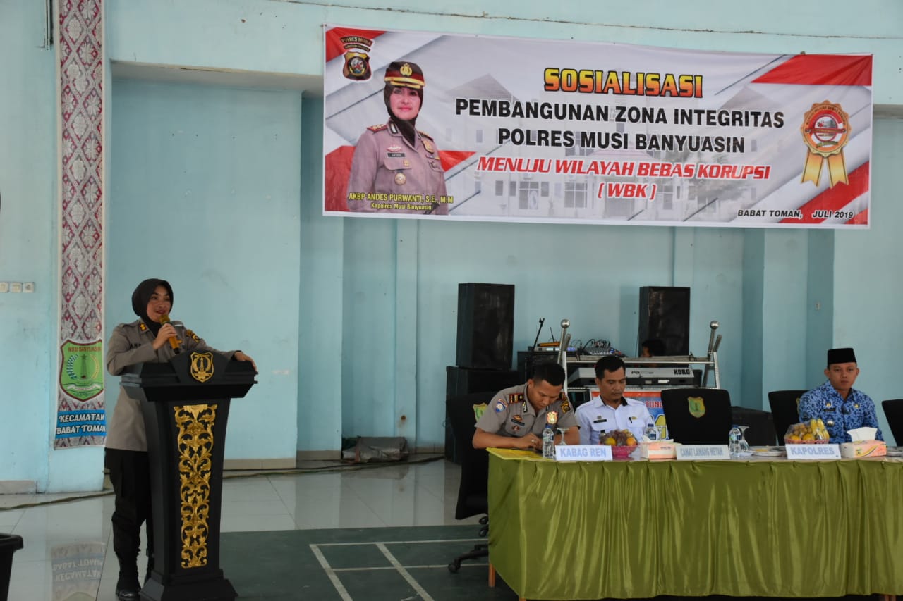 POLRES MUBA SOSIALISASI PEMBANGUNAN ZONA INTEGRITAS MENUJU WILAYAH BEBAS KORUPSI