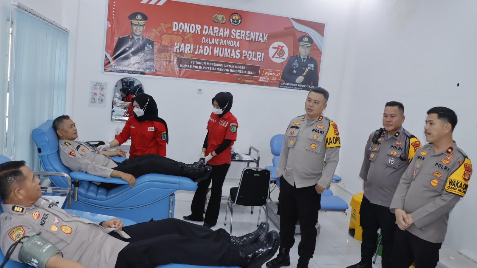 POLRES MUBA MENGGELAR KEGIATAN DONOR DARAH DALAM RANGKA HARI JADI HUMAS POLRI KE-73 TAHUN